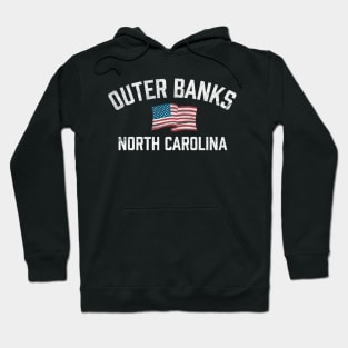 Outer Banks OBX - North Carolina - American Flag Hoodie